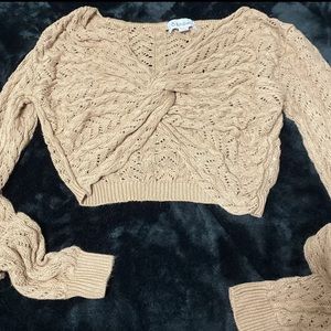 cropped crossed sweater